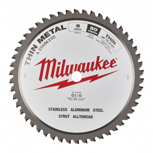 Диск пильный по металлу MILWAUKEE D203x1.8x16мм, Z50 48404520