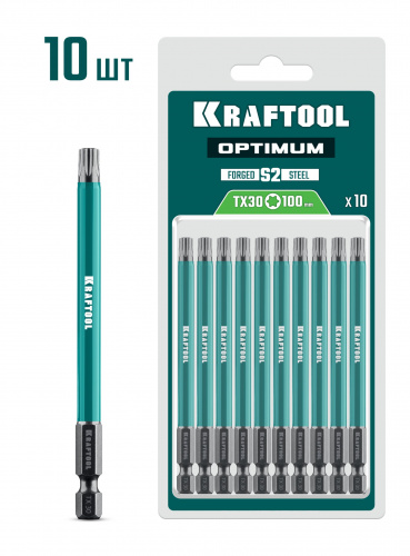 KRAFTOOL OPTIMUM TX 30, 100 мм, 10 шт, биты (26126-30-100-S10)