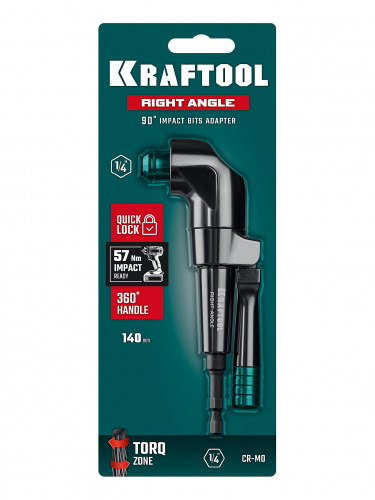 KRAFTOOL RIGHT ANGLE, 140 мм, угловая ударная насадка (26767)