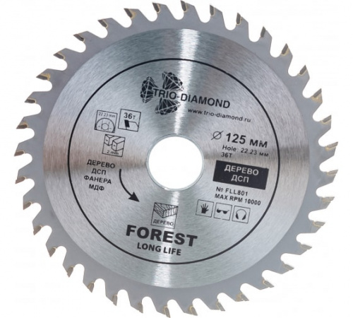 Диск пильный 125*22,23*36Т FLL801