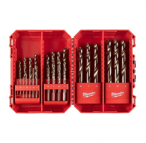 Набор свёрел по металлу MILWAUKEE Red Cobalt HSS-G Co5% GEN III (25шт) 4932493868