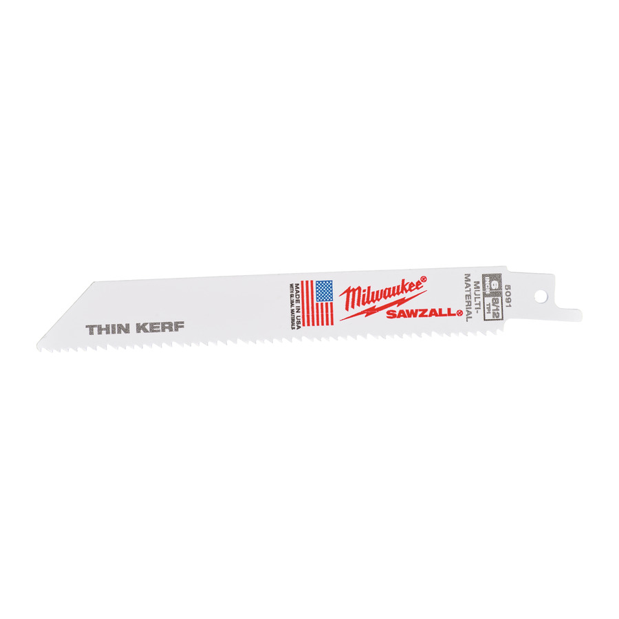 Полотно для сабельной пилы MILWAUKEE THIN KERF 150мм, 8/12Tpi (50шт) 48016091