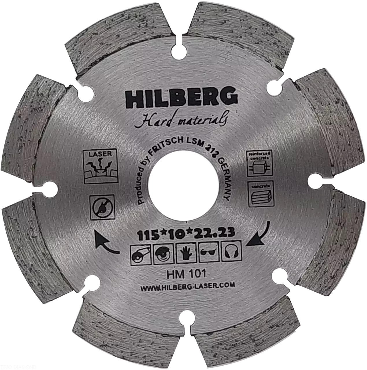 Диск алмазный отрезной 115*22,23 Hilberg Hard Materials Лазер HM101