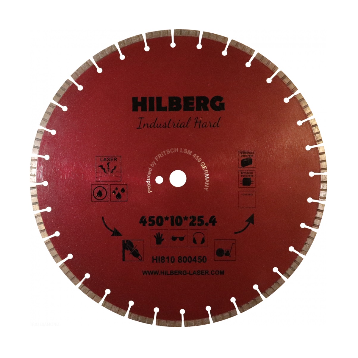 Диск алмазный отрезной 450*25,4*12 Hilberg Industrial Hard HI810