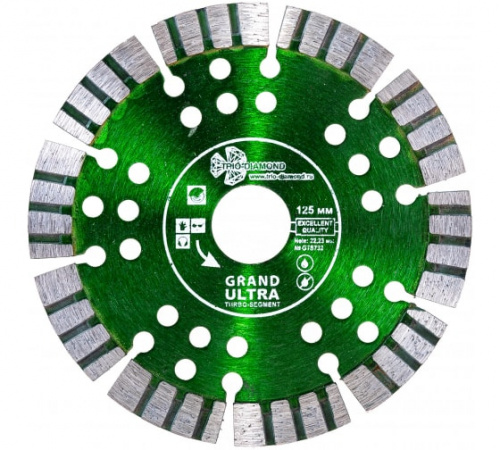 Диск алмазный отрезной 125*22,23 Сегмент Турбо серия Grand hot press GTS732