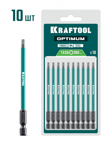 KRAFTOOL OPTIMUM TX 20, 100 мм, 10 шт, биты (26126-20-100-S10)
