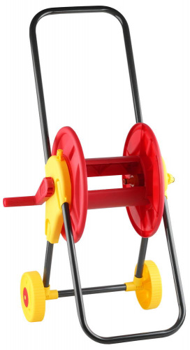GRINDA для шлангов 60 м x 1/2″ и 30 м х 3/4″, на колёсах, телескопическая рукоятка, катушка для шлан