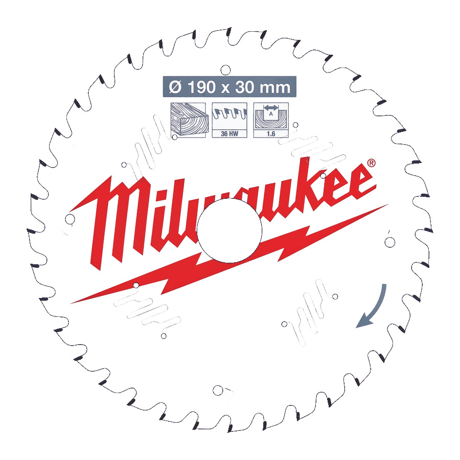 Диск пильный по дереву MILWAUKEE D190x1.6х30мм, Z36 ATB 4932471301